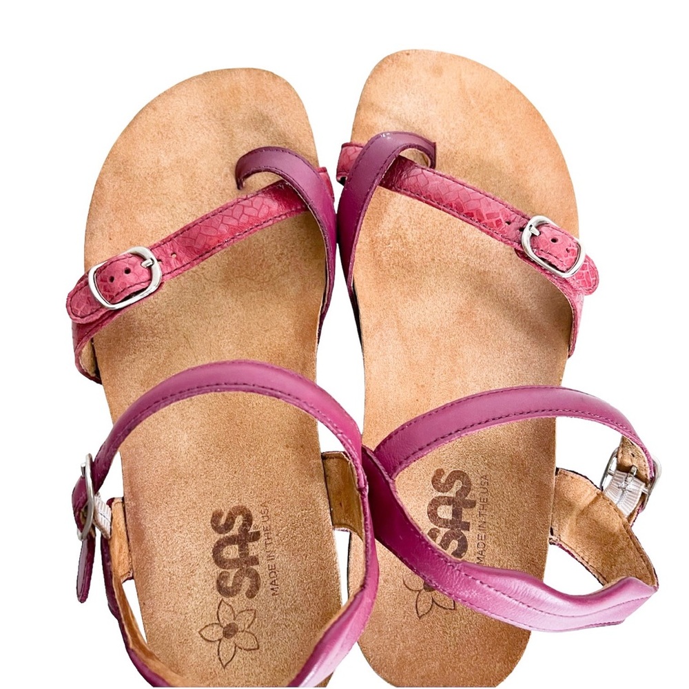 🌟SAS🌟Women’s Genuine leather Sandals Adjustable Straps Contoured Insoles